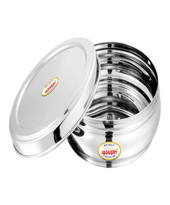 JAGGERY Stainless Steel Belly Shape Puri Dabba Round Conatiner Pack of 1pcs (Capacity1150ml) (Dia17cm H-7cm) 3