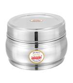 JAGGERY Stainless Steel Belly Shape Puri Dabba Round Conatiner Pack of 1pcs (Capacity-1350ml ) (Dia-18.5cm H-7.5cm )