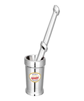 JAGGERY Stainless Steel Heavy Mortar Pestle Set Khal Batta Okhli Masher Kharad Crusher Imam Dasta Capacity110ml 1