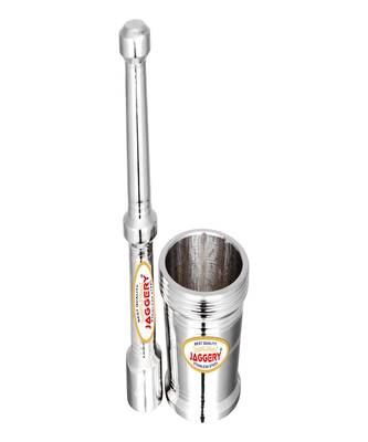 JAGGERY Stainless Steel Heavy Mortar Pestle Set Khal Batta Okhli Masher Kharad Crusher Imam Dasta Capacity110ml 2