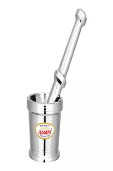 JAGGERY Stainless Steel Heavy Mortar Pestle Set Khal Batta Okhli Masher Kharad Crusher Imam Dasta Capacity210ml