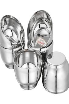 JAGGERY Stainless Steel Ajooba Vati Bowl Katori Set Pack of 6pcs Capacity-100ml  Dia-7.5cm H-4.5cm