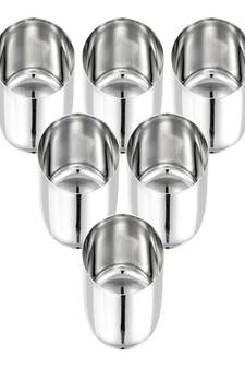 JAGGERY Stainless Steel  Vati Bowl Katori Set Pack of 6pcs Capacity-200ml Dia-8.5cm H-4.5cm