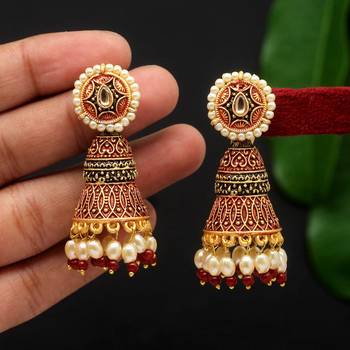 Maroon jhumkas 1