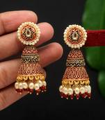 Maroon jhumkas