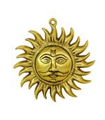 Handicrafts Paradise Metal Wall Hanging Sun Shaped Figurine, Gold, 8 Inch, 1 Pcs