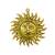 Handicrafts Paradise Metal Wall Hanging Sun Shaped Figurine, Gold, 8 Inch, 1 Pcs