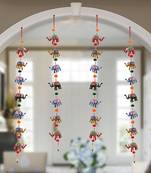 Handicrafts Paradise Door Hanging Set of 4 Pc of 7 Paper Machie Elephants with Pumpum