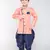 ANAN Pink Plain Blended Cotton Kids Sherwani & Dhoti