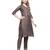 Mohvogue Women's Brown Silk Blend Kurta With Pant.