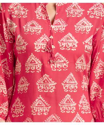 Pink printed cotton kurta-sets 3