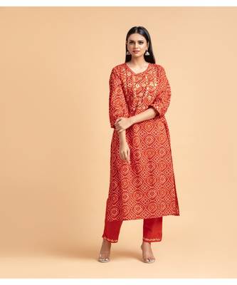 Coral printed cotton kurta-sets 1