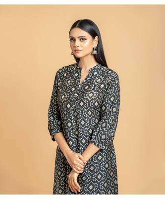 Black printed cotton kurta-sets 2