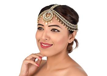 Embellished Wedding Heavy Premium Matha Patti Maang Tika for Women & Girls 1