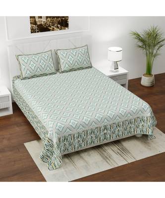 Ridan Cotton Printed Multicolour King  Size Double Bed Sheet 1