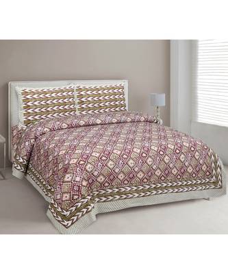Ridan Cotton Printed Multicolour King  Size Double Bed Sheet 1