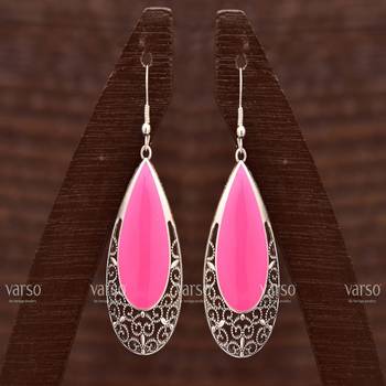Pink crystal earrings 1