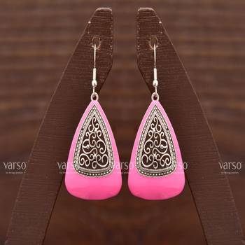 Pink crystal earrings 1
