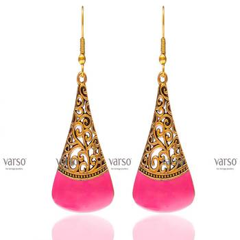 Pink crystal earrings 1