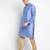 DEVOILER Men's Embriodered Steel Blue Silk Kurta