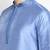 DEVOILER Men's Embriodered Steel Blue Silk Kurta