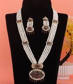 Real Natural Hyderabadi Rani Har pearls Set