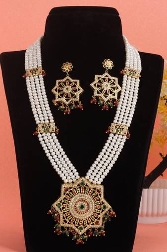 Real Natural Hyderabadi Rani Har pearls Set With Certificate