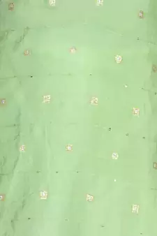 Green gold jacquard printed kurta with show pocket paired with white cotton pajama