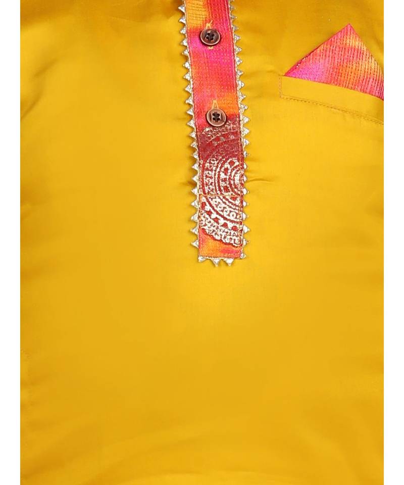 Kinder Kids Boys Yellow Pastels Kurta with pajama