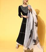 Black Plain Rayon Party-Wear-Kurtis