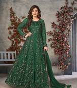 Green embroidered net salwar