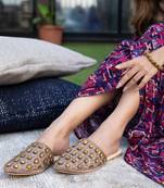 Coffee Mules With Turtle Embellishments