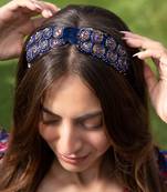 Blue Headband With Gold Detailing