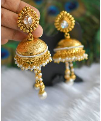 Antique long bridal jhumkkas dj-01283 2