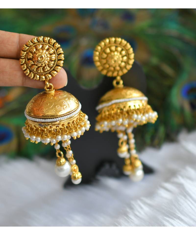 Antique long bridal jhumkkas dj-01284