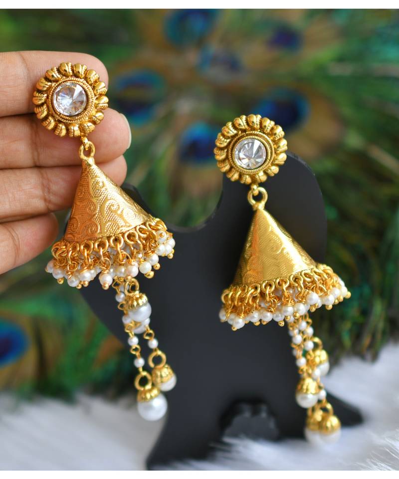 Antique long bridal jhumkkas dj-01285