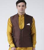 DEYANN Brown Color Solid Ethanic Nehru Jacket