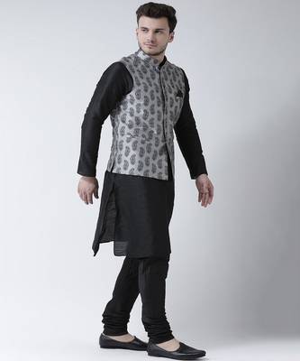 DEYANN Printed Silver Color Nehru Jacket with Kurta set 3