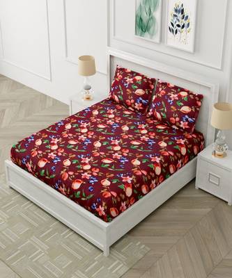 Ridan Poly Cotton Double  Bed Sheets With Pillow Cover 1