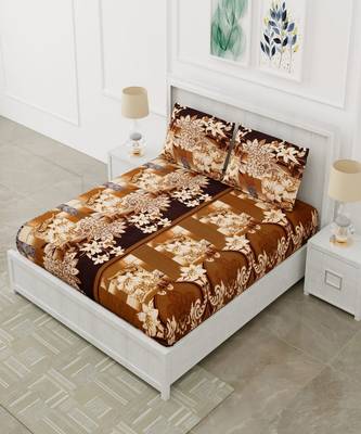 Ridan Poly Cotton Double  Bed Sheets With Pillow Cover 1