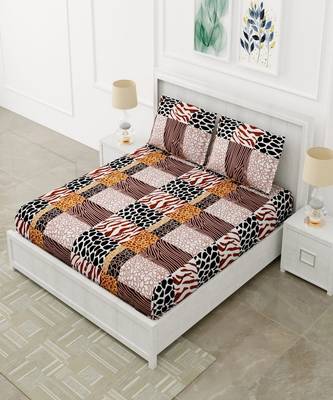 Ridan Poly Cotton Double  Bed Sheets With Pillow Cover 1
