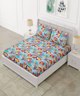 Ridan Poly Cotton Double  Bed Sheets With Pillow Cover 1
