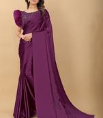 Fashion Kreza Women's Satin Silk Saree with Blouse Piece