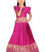 EVERWILLOW Girl's Pink Designer Readymade Lehenga Choli For Baby Girls