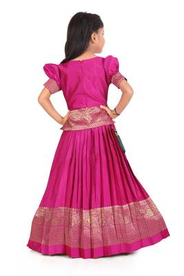 EVERWILLOW Girl's Pink Designer Readymade Lehenga Choli For Baby Girls 4