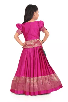 EVERWILLOW Girl's Pink Designer Readymade Lehenga Choli For Baby Girls