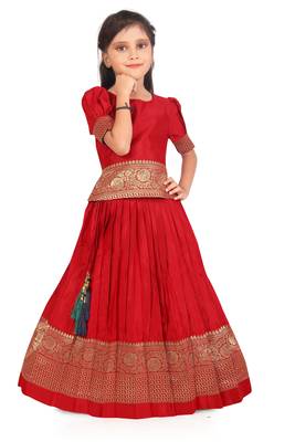 EVERWILLOW Red Party Wear Lehenga choli for girls dress 1