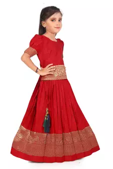 EVERWILLOW Red Party Wear Lehenga choli for girls dress