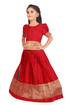 EVERWILLOW Red Party Wear Lehenga choli for girls dress 3
