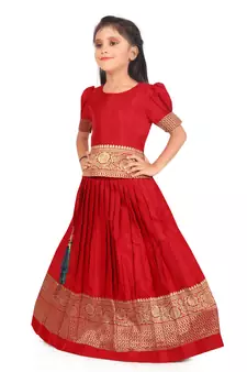 EVERWILLOW Red Party Wear Lehenga choli for girls dress